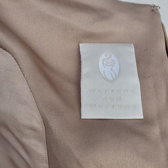 Vintage Watters and Watters Champagne Satin Bridesmaid Dress Size 2 - Picture 14 of 15